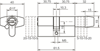 Lips Vanguard S8402Z Dubbele europrofielknopcilinder 17mm | SKG*** | 76.5 mm - 10026163-2