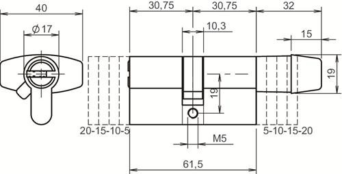 Lips Vanguard S8402Z Dubbele europrofielknopcilinder 17mm | SKG*** | 86.5 mm - 10026173-2