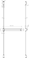 JPM FC-AC-20 JPM Elektromechanische paniekbalk Fluid Control - Ingang | type: C | 2 punts | knop | kleur: zwart | lengte: 835 mm | inkortbaar tot: 618 mm. - A000320043-2