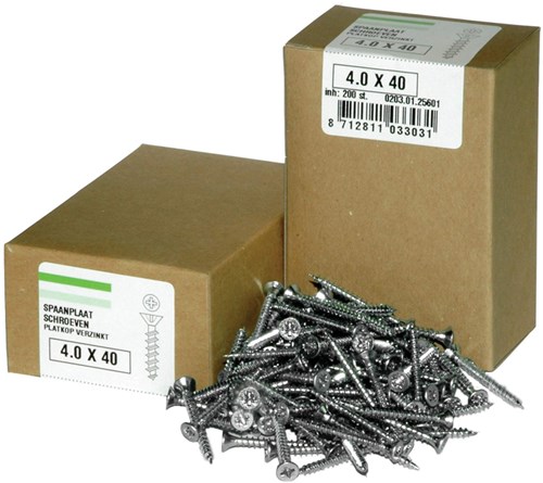 Hoenderdaal Houtschroef Messing Vernikkeld Pk Zs Din97 4.0X35 | 200 stuks - 0101.24.25420