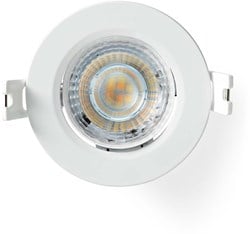 Nedis SmartLife Plafondlamp | Wi-Fi | Warm tot Koel Wit | Rond | Diameter: 52 mm | 360 lm | 2700 - 6500 K | IP20 | Energieklasse: F | Android / IOS - WIFILCS10WT
