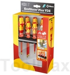 Wera 160 i/7 Schroevendraaierset Kraftform Plus Serie 100 + Spanningszoeker + Houder, 7 -delig - 1 stuk(s) - 05006147001
