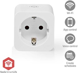 Nedis SmartLife Slimme Stekker | Zigbee 3.0 | IP21 | Energiemeter | 3680 W | Hybrid (CEE 7/7) | 0 - 55 °C | Android™ / IOS | Wit | 1 Stuks - ZBP131FWT