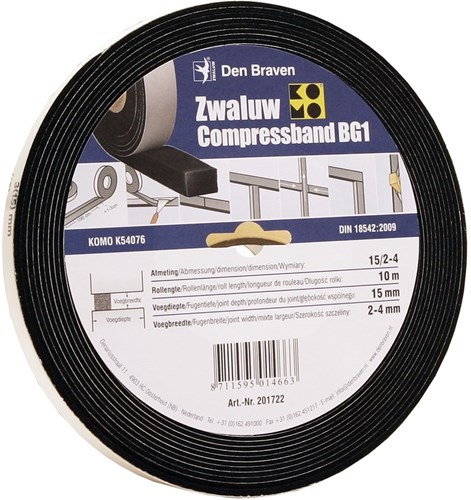 Den Braven Zwaluw Compressband 20/4 20X20 Mm 8M/Rol - 201728 - 201728