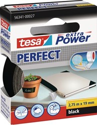 Tesa Weefseltape | zwart | lengte 2,75 m | breedte 19 mm wiel | 10 stuks - 56341-00027-03