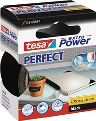 Tesa Weefseltape | zwart | lengte 2,75 m | breedte 38 mm wiel | 6 stuks - 56343-00034-03 56343-00034-03