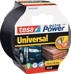 Tesa Weefseltape | zwart | lengte 10 m | breedte 48 mm wiel | 6 stuks - 56348-00001-05