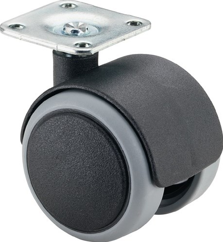 BS Rollen Dubbel zwenkwiel | wiel-d. 50 mm draagvermogen 50 kg | met schroefplaat | polyamide | 1 stuk - F76.050.PL F76.050.PL