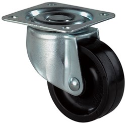 BS Rollen Zwenkwiel | wiel-d. 30 mm draagvermogen 20 kg | met schroefplaat | kunststof zwart | 1 stuk - F25.030 F25.030