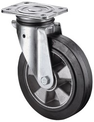 BS Rollen Zwenkwiel voor zware lasten | wiel-d. 100 mm draagvermogen 150 kg | rubber | 138 mm 110 mm | 1 stuk - N100.B80.101 N100.B80.101