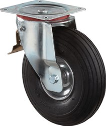 BS Rollen Wiel met luchtband | wiel-d. 260 mm draagvermogen 200 kg | met schroefplaat zwenkwiel | luchtbanden zwart | 1 stuk - L420.C90.260 L420.C90.260