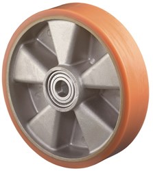 BS Rollen Reserve-wiel | wiel d. 125 mm draagvermogen 450 kg | gegoten polyurethaan | as-d. 20 mm naaflengte 60 mm | 1 stuk - B90.126 B90.126