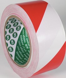 IKS Grondmarkeringstape | PVC | rood/wit | lengte 33 m | breedte 50 mm | wiel | 36 stuks - 5635000002 5635000002