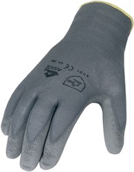 Asatex Handschoen | maat 10 grijs | EN 388 PSA-categorie II | nylon met polyurethaan | 12 paar - 3701/10 - 3701/10