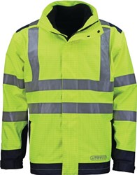 Asatex Weer-, vlam-/veiligheidsjack | maat XXXL | geel/blauw | 98 % polyester / 2 % carbon | 1 stuk - 3850G/XXXL 3850G/XXXL