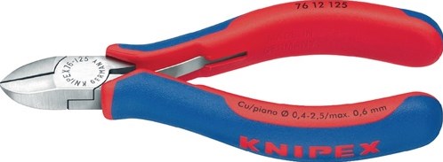 Knipex Zijsnijtang | lengte 125 mm vorm 8 facet ja, klein | hoofd gepolijst | kunststof mantel | 1 stuk - 76 81 125 - 76 81 125