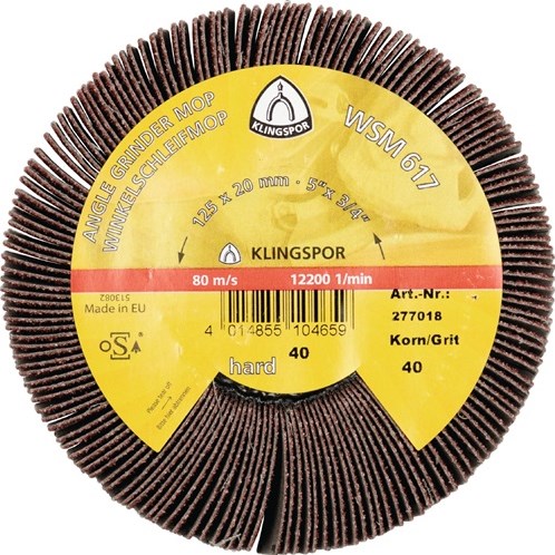 Klingspor Haakse lamellenslijper | 120 bruin | d.125xB20 mm | M14 | 1 stuk - 277021