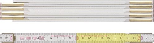 BMI Duimstok | lengte 2 m | breedte 16 mm | EG III | beukenhout wit-geel | 1 stuk - 984914200WG - 984914200WG