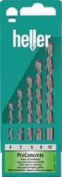 Heller Beton-/steenboorset | 5-delig | d. 4 / 5 / 6 / 8 / 10 mm | 1 stuk - 17755 - 17755