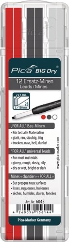 Pica 6045 big dry navulling | grafiet, wit & rood - pi6045