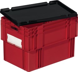 LA-KA-PE Boldeksel | L600xB400mm zwart | PP | passend voor draaistapelbak | 1 stuk - DTK/D600 DTK/D600