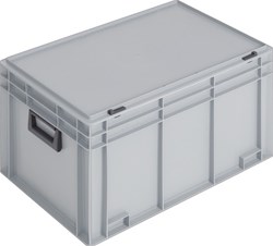 Lockweiler Kunststof koffer | L600xB400xH353 mm PP 2 grepen | schuifsluiting grijs 70 l | 1 stuk - PC702M-139270210118 PC702M-139270210118