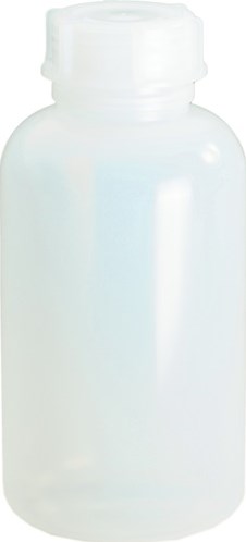 Hunersdorff Fles met wijde hals | totale hoogte 247 mm totaal d. 120 mm | polyethyleen (LDPE) natuurlijke kleuren | vulopening d. 50 mm | inhoud 2.000 ml | 1 stuk - 421000 421000