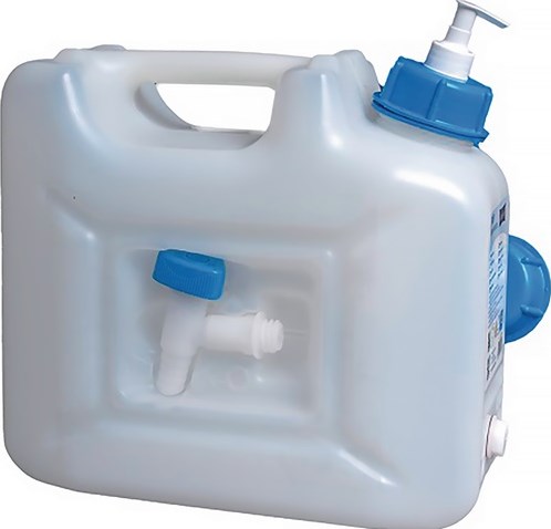 Hunersdorff Waterjerrycan | 12 l HDPE met aftapkraan + pompdispenser | H310x165xD350 mm | 1 stuk - 816510 816510a