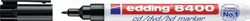 Edding CD/DVD/BD-marker | zwart | streepbreedte 0,5-1 mm ronde punt | 10 stuks - 4-8400001 4-8400001