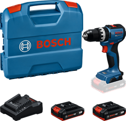 Bosch Blauw GSB18V-52 Accu-klopboorschroevendraaier (2x 2.0Ah GBA18V-20 accu, lader GAL18V-20) - 06019S0123
