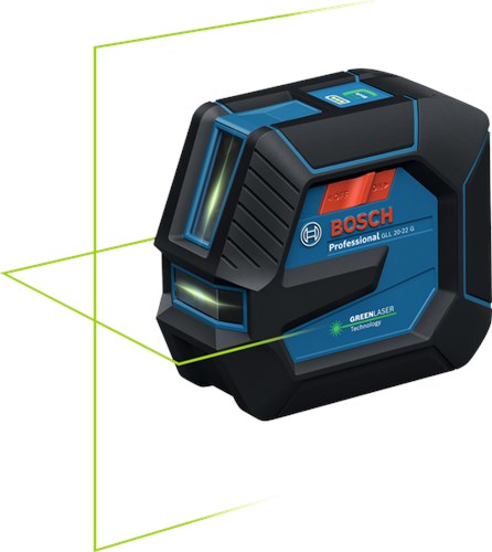 Bosch Blauw GLL 20-22 G Lijnlaser | 4x batterij 1,5V LR6 (AA) | Statief BT 150 | In Doos - 0601065601-2
