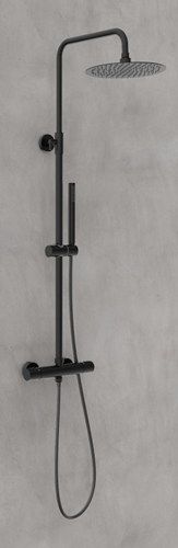 Schütte AQUADUCT Hoofddouche-Set | Thermostatische mengkraan | Mat zwart - 60074-2