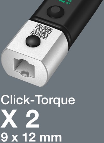 Wera Click-Torque X 2 draaimomentsleutel voor insteekgereedschappen, 9 x 12 mm, 10 - 50 Nm - 1 stuk(s) - 05075652001-2