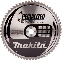 Makita Accessoires Cirkelzaagblad Hout (noest/spijker) | Embedded Tip 355x30x3,0 60T 18g - B-09547