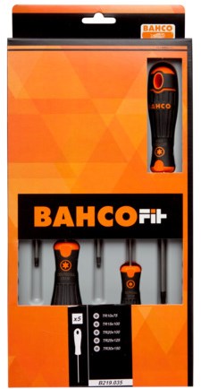 Bahco BahcoFit schroevendraaierset met rubber greep, Tamper-Resistant Torx - 5-delig - B219.035