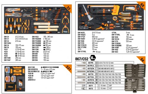 Beta BW 2400 RSC24AXXL-R Gereedschapswagen met 8 laden, gevuld met gereedschap | 1061 Delig - 024006383-3