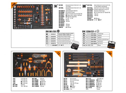 Beta BW 2400S G8/E-L Gereedschapswagen met 8 laden, gevuld met gereedschap | 398 Delig - 024006342-3