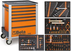 Beta BW 2400S O7/E-S Gereedschapswagen met 7 laden, gevuld met gereedschap | 240 Delig - 024006321