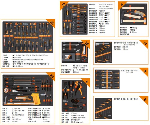 Beta BW 2400S XLG9/E-XL Gereedschapswagen met 9 laden, gevuld met gereedschap | 487 Delig - 024006362-3