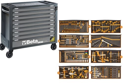 Beta RSC24AXL9 Gereedschapswagen | + Set 560-Delig | 9 laden | Grijs - ZNLEVOXLG