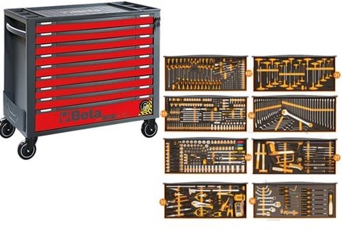 Beta RSC24AXL9 Gereedschapswagen | + Set 560-Delig | 9 laden | Rood -  ZNLEVOXLR