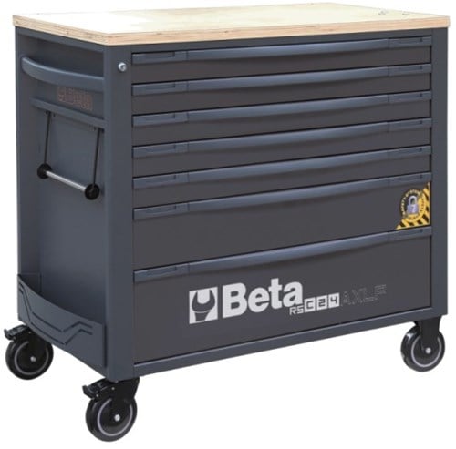 Beta RSC24AXLP/7-R Gereedschapswagen met 7 laden | met anti-omvalsysteem | breed model | Grijs - 024004577