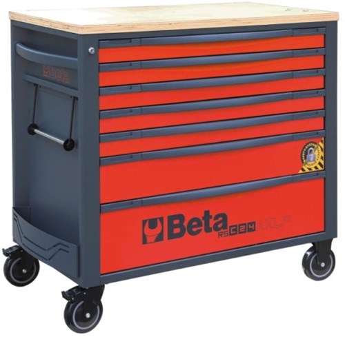 Beta RSC24AXLP/7-R Gereedschapswagen met 7 laden | met anti-omvalsysteem | breed model | Rood - 024004573