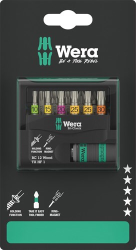 Wera Bit-Check 12 Wood TXHF 1 SB Bitset - 05073641001