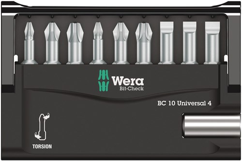 Wera Bit-Check 10 Universal 4, 10 -delig - 1 stuk(s) - 05056159001-3