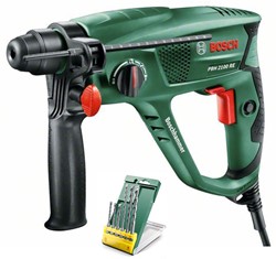 Bosch Groen PBH 2100 RE Boorhamer | + Promoline 6-dlg SDS plus S2 set - 06033A9303