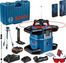 Bosch Blauw GRL 600 CHV Set | Accu rotatielaser 18V rood + BT 170 HD + GR 240 in koffer (1x 4.0Ah ProCORE accu + GAL 18V-40 lader) - 06159940P5