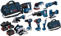 Bosch Blauw TM-Toolkit | Accu combiset 18V 10 machines in tas (2x 4.0Ah accu + 1x 5.5Ah accu + lader) - TM-Toolkit
