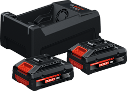 Bosch Blauw Accu Starterset EXBA18V-40 | 2x 4.0Ah EXBA18V-40 accu + Lader GAL 12V/18V-80 - 1600A0373J