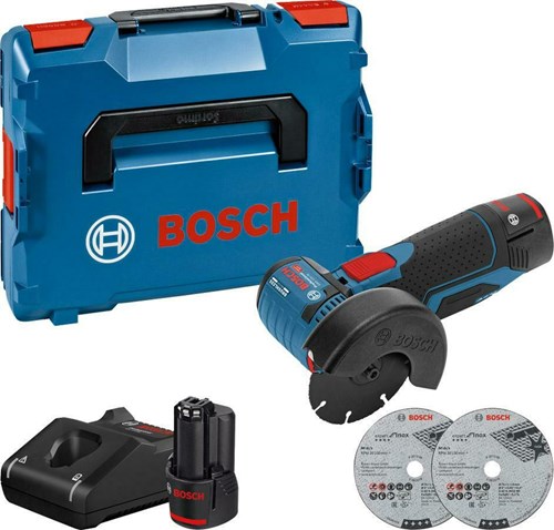 Bosch Blauw GWS 12V-76 Professional Haakse accu slijpmachine | 3.0Ah accu's In L-Boxx - 06019F200B